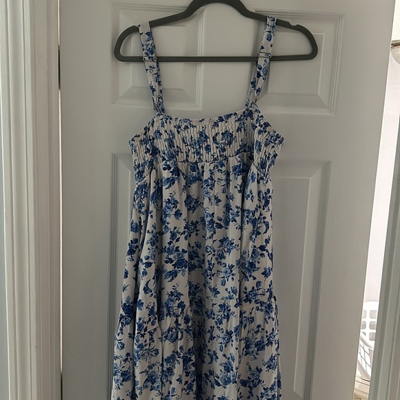 Pinkblush Blue Floral Square Neck Maternity Dress M - Picture 6 of 9